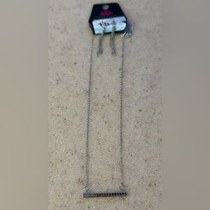 Silver Necklace with Bar Pendant